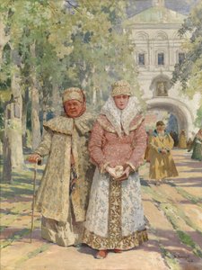 修道院の門の外、1916 年 作： Vasily Ivanovich Navozov