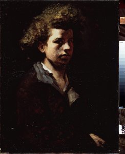 自画像。 Vasili Maximovich Maximov（1844-1911）による絵画、キャンバスに油彩 作： Vasily Maximov