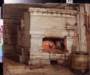 カントリーハウスで。 Vasili Maximovich Maximov（1844-1911）による絵画、キャンバスに油彩 作： Vasily Maximov