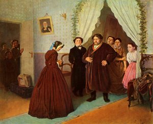 「ガバネスが商人の家に到着」、1866年、1965年。