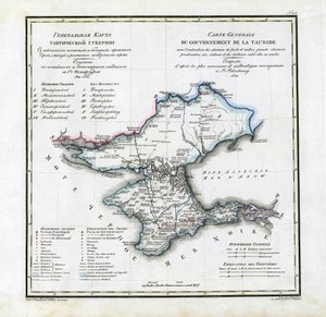タウリダ県の地図、1822 年 作： Vasily Petrovich Pyadyshev