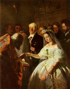 不平等な結婚、1862年、1965年。 作： Vasily Pukirev