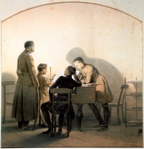ピアノで」、1855年。 作： Georg Wilhelm Timm