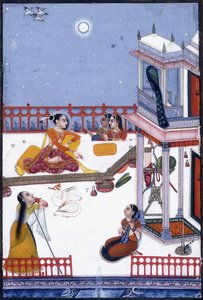 アダノ・プトラ、ディパック・ラガの娘、1730-50年頃（グワッシュ） 作： Vassily Nikolayevich Yakovlev