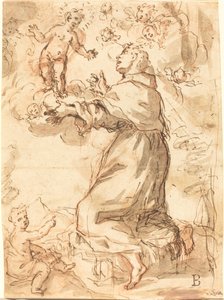 聖フランシスコに現れた幼子キリスト 作： Venetian 17th Century