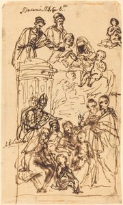 聖母子と聖母子 作： Venetian 17th Century