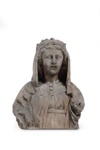 女性聖人の大理石の胸像（大理石） 作： Venetian School