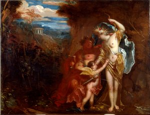 バッカス、ケレースと愛 ヴェネツィアの影響を受けた匿名の絵画 作： Venetian School