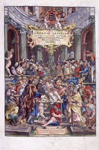 フランダースの解剖学者であり医師であるアンドレアスヴェサリウス、1543年、ブリュッセルの医学部で授業を行った。