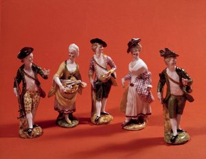 18世紀ヴェネチア派の磁器製スタチューテット。パリ、装飾美術 作： Venetian School