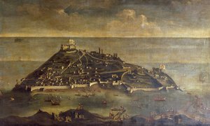 タバルカ島、ヴェネツィアの無名の画家による絵画、チュニジア 作： Venetian School