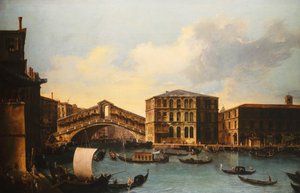 リアルト橋、ヴェネツィア、北から、1753 作： Venetian School