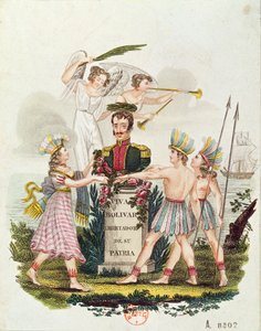 人気のある画像Extolling Bolivar、c.1840 作： Venezuelan School