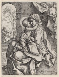 聖母子 作： Ventura Salimbeni after Guido Reni