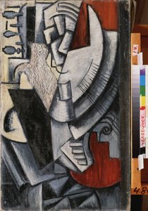 バンドゥーラを持った画家ウラジーミル・タトリン（タトリン）（1885-1953）の肖像画 作： Vera Yefremova Pestel