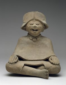着席した女性、西暦300〜600年（多色顔料の痕跡を含む陶器） 作： Veracruz Veracruz