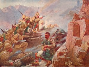 1897年から1906年にかけての第1ゴードン・ハイランダーズとグルカによるダルガイ・ハイツの襲撃 作： Vereker Monteith Hamilton