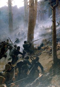 1878年12月、アフガニスタン、第5グルカ小銃によるペイワルコタルへの攻撃、1890年頃 作： Vereker Monteith Hamilton