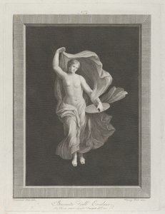左手にディスクを持ち、衣服を上げている部分的に裸のバカンテ. 1795-1820 作： Vicenzo Feoli