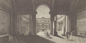 「Veduta generale in prosp...」からのピオクレメンティーノ博物館の中庭の眺め。 1790年から1827年。 作： Vicenzo Feoli