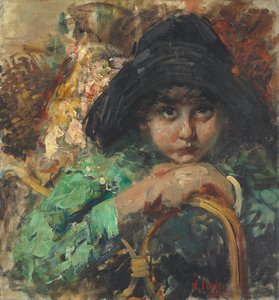 思いやりのある子供（キャンバスに油彩） 作： Vicenzo Irolli