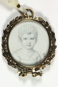 ナポレオン2世と伝承される幼い子供のドローイング（カードに鉛筆 作： Victoire (attr.to) Jaquotot