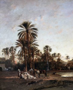 アフリカの湖。 1866年（キャンバスに油彩） 作： Victor Pierre Huguet
