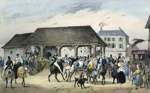 モンモランシーのロバフェスティバル、「パリ周辺の地元のお祭り」、シリーズ、1830、 作： Victor Adam