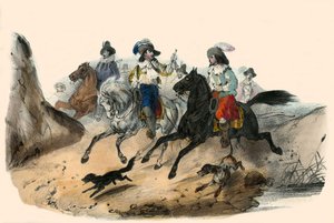 Le defi, entre two gentilhommes. "グロテスク・アルバム、リマーカブル・タイプ・セレクション "の中で、ヴィクター・アダムが描いたイラストは、1850年頃にパリで出版されました。 作： Victor Adam