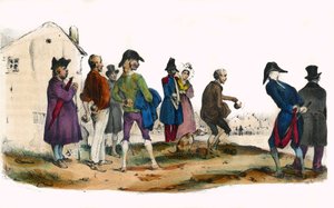 ボールプレイヤーのマーティン。1850年頃、パリで制作されたヴィクター・アダムのイラストによる「グロテスク・アルバム、傑出したタイプの選択」に収録されている。 作： Victor Adam