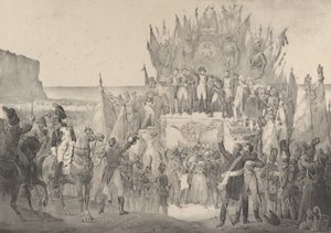 ナポレオンがホーの軍団の星を配るブーローニュの軍事祭、19世紀。 作： Victor Adam
