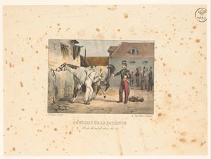 Rekruut verzorgt een paard 骨の中の忍耐と骨髄の徴兵 (オブジェクトのタイトル) ミリタリーシーン（シリーズタイトル） ミリタリーシーン（シリーズタイトル） 作： Victor Adam