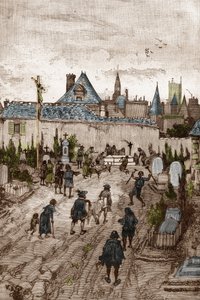 Jansenist convulsionary (または Saint Medard) (痙攣の作品) は 18 世紀: 「病人や体の弱った人々は、奇跡的にゲリスになるために、Saint-Medard (助祭フランソワ・パリの墓がある場所) の墓地に行きます」 (Convulsionnaire の実践 ( けいれん