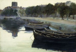 係留船、1876年 作： Leon Victor Dupre