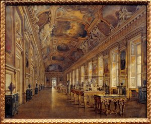 1880年、ルーヴル美術館、アポロンの大ギャラリーの眺め（油彩・キャンバス） 作： Victor Duval