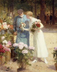 フラワーマーケットで;フラワーマーケットでは、 作： Victor Gabriel Gilbert