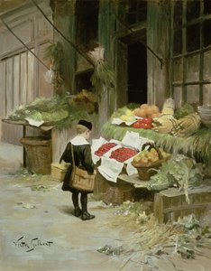 市場で小さな男の子 作： Victor Gabriel Gilbert