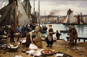 捕獲物の荷揚げ、1881 作： Victor Gabriel Gilbert