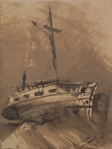ショッピー海の船、1864年（紙にペンとインクで洗う）