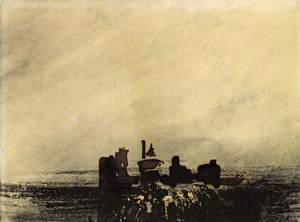 封建時代の遺跡（紙にインク洗浄）