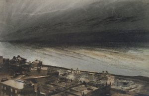 マリーンテラス、ジャージー、1855年（紙に木炭、鉛筆、ガッシュ） 作： Victor Hugo