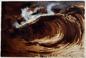私の運命。海の中の波を表現したもの。ヴィクトル・ユーゴー（1802-1885）のドローイング