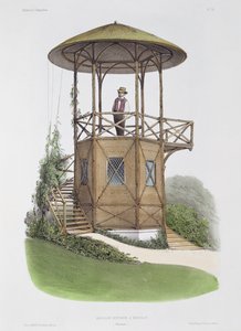 マーキリーの素朴なパビリオン、「生息地のシャンペトル」から、1855年頃のベイクフレールの彫刻 作： Victor Jean Baptiste Petit