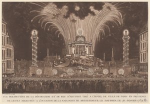 装飾と花火…Monseigneur le Daufinの誕生（ドーファンの誕生を祝う花火） 作： Victor Jean Nicolle