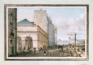 ポン・ヌフ近くのオーギュスタン広場にある新しい鶏肉市場の眺め、1810年頃のパリ（水彩画 作： Victor Jean Nicolle
