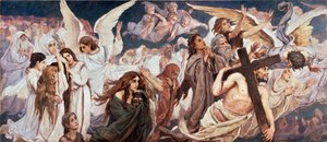 Devant le Paradis (Parte gauche) - 楽園の前 (左部分) - Viktor Mikhaylovich Vasnetsov (1848-1926) 作、キャンバスに油彩 作： Victor Mikhailovich Vasnetsov