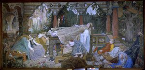 眠れる森の美女 (伝統物語) - 眠れる森の美女 - ヴィクトル・ミハイロヴィッチ・ヴァスネツォフ (1848-1926) 作、キャンバスに油彩 作： Victor Mikhailovich Vasnetsov