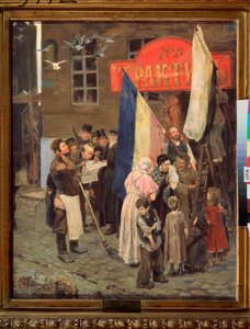 カルス包囲戦に関するニュース (トルコ、1855 年 7 月から 11 月) (カルス包囲戦に関するニュース) (クリミア戦争のエピソード) 作： Victor Mikhailovich Vasnetsov