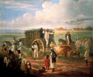 葦の収穫。 ヴィクトル・パトリシオ・デ・ランダルゼ (1829-1889) の絵画 作： Victor Patricio de Landaluze