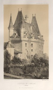 15 世紀の美しい建築物やモニュメント。 そしてXVI。 世紀: 15世紀と16世紀のフランスのシャトー 世紀: Pl. 51, Château De Jumillac (ドルドーニュ) 作： Victor Petit